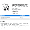 thumbnail image 2 of Front Lower Control Arm Ball Joint Tie Rod End and Sway Bar Link Kit - 10 Piece - Compatible with 2000 - 2005 Buick LeSabre 2001 2002 2003 2004, 2 of 2