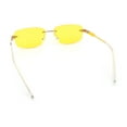 thumbnail image 7 of Rimless Rounded Rectangle Hustler Fashion Metal Frame Sunglasses Gold - Yellow, 7 of 7