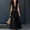 Black, variant on Women Sleeveless Collared Shirt Maxi Dress, Button Front Waist Belted Wrap Long Dress, Solid Color Slim Fit Casual Commuter Sundress White XL(XL)