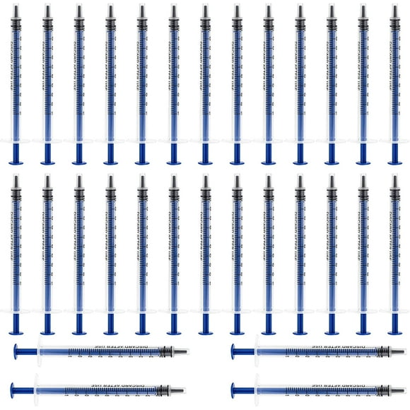 XINQIHANG 30Pcs 1Ml Plastic Syringes Measuring Syringe No Needle Syringe Reusable 1Ml Syringes Sterile Colostrum Scientific Lab Baby Medicine Dispensing Liquid Measuring Watering Pet Feeding Glue App