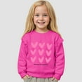 thumbnail image 5 of idosla Toddler Baby Girls Heart Sweatshirt Kids Valentine's Party Outfit Shirt Long Sleeve Tops (Hot Pink, 1-2 Years), 5 of 7