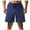 Navy, variant on Chiccall Mens Shorts with Zipper Pocket Solid Color Summer Beach Lounge Sweatshorts Drawstring Elastic Waist Shorts