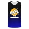 thumbnail image 5 of BXINGOHAI Mens Summer Beach Tank Top Tropical Hawaiian Palm Tree Print Sleeveless Shirts Muscle Tee Vacation Shirts Today Blue,L, 5 of 5