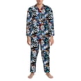 thumbnail image 3 of Naloa colorful snow board Men’s Pajamas Set - Long Sleeve Button Down Sleep Shirt and Pajama Bottoms Sleepwear Set-Large, 3 of 7