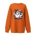 thumbnail image 4 of Pisexur Chandail en Molleton d'Halloween pour Femmes en Molleton Ample Automne Orange Manches Longues Col Rond Mode Citrouille Graphique Chandails en Molleton Chandails à Capuchon d'Halloween Chandail, 4 of 4