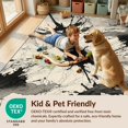 thumbnail image 4 of Design&I 8'x10' Washable Area Rug Floorcarpet Motif Streak Bold Accessories Moden Livingroom Neutral for King Size Bedroom, Under Bed, Sleek Flatweave Pet Friendly, 4 of 7