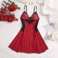 thumbnail image 2 of Women's Mini Nightgown Polka Dot Lace Mesh Babydoll Chemise Dress See-through Lingerie Sleepwear Nightdress, 2 of 9