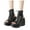 Black, variant on Platform Ankle Boots for Women Trendy Goth Peep Toe Lace up Wedges Backless Chunky Booties