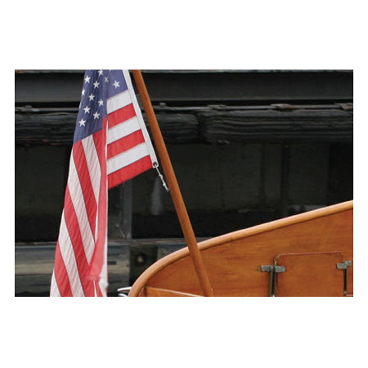 30" Brown Solid Traditional Teak Wood Flag Pole