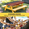 thumbnail image 6 of American Flag Table Cloths for 4 Foot Rectangle Tables, Vintage USA Flag Wooden Patio Waterproof Elastic Fitted Tablecloths, Washable Rectangular Table Cover for Camping, 6 of 8