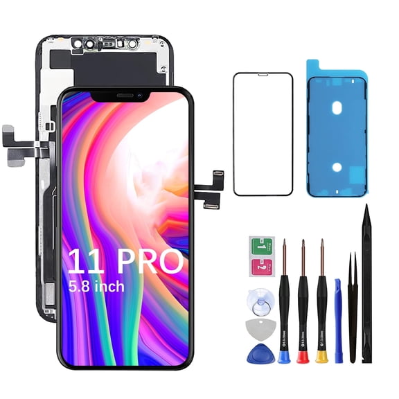 Screen Replacement for iPhone 11 Pro - LCD Replacement Kit & 3D Touch Digitizer Display Full Aassembly for iPhone 11 Pro 5.8 Inch Model  A2160, A2217, A2215 with Repair Tools