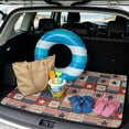 thumbnail image 2 of COEQINE Car Trunk Liner for Dogs All Season Rear Cargo Mat Car Boot Cover Heavy Duty Washable Pet Cargo Protector Fit for Sedans, SUVs & Trucks, Vintage USA Flag Patchwork, 2 of 7