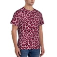 thumbnail image 2 of Bixox Men's Rose Leopard Print Printed Short Sleeve Skinny Athletic T-Shirt, 2 of 6