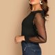 thumbnail image 5 of Moda mujer cuello redondo Casual sólido manga larga blusa camiseta básica Tops Fridja hkj1902, 5 of 9