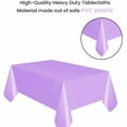 thumbnail image 3 of 54" x 72" Rectangle Disposable Plastic Table Covers Wipe Clean Party Table Cloth Covers (Lavender), 3 of 5
