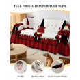 thumbnail image 4 of Red Valentine's Day Couch Cover for 2 Cushion Couch, Roses Gnomes Love Heart Plaid Washable Love Seat Sofa Covers Slipcover, Throw Sofa Covers for Pets, Furniture Protector 71"x102", 4 of 9