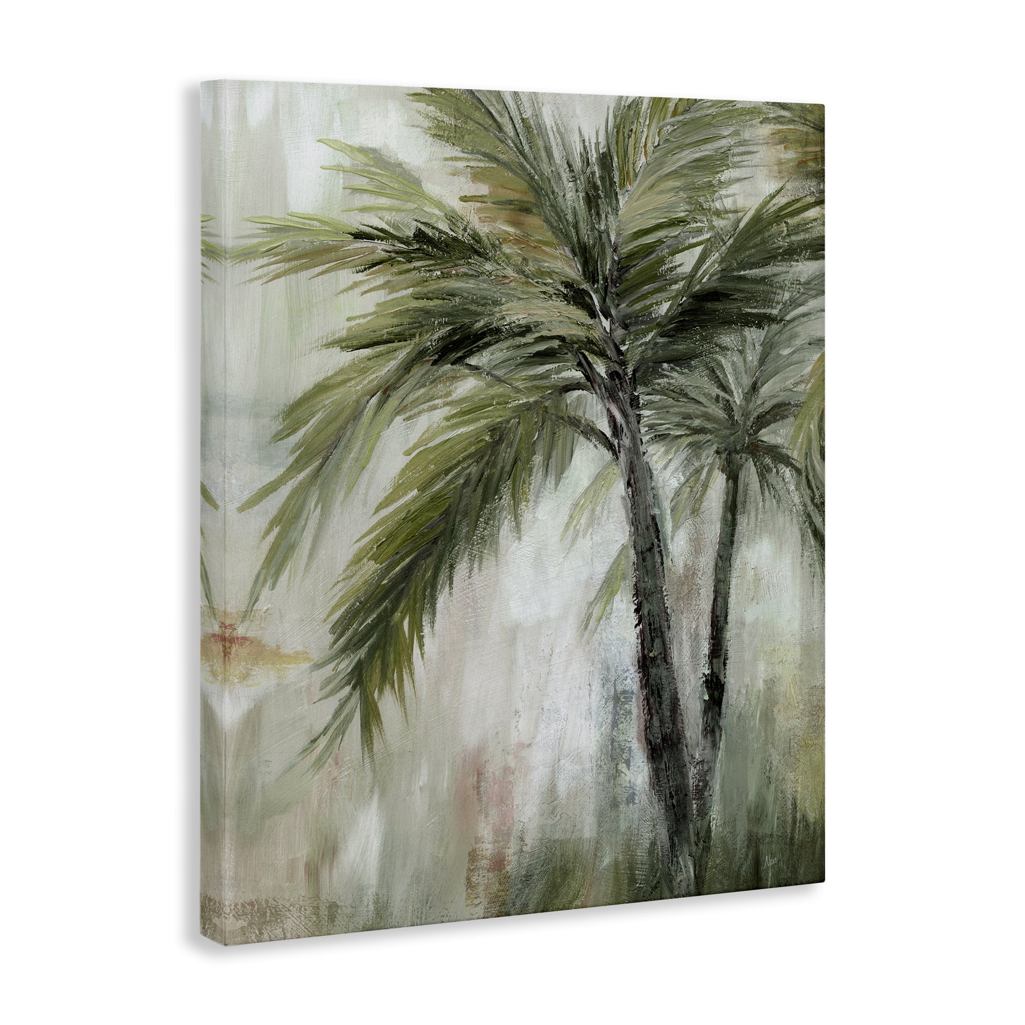 Stupell Industries Abstract Palm Fans Plants & Flowers Painting Wrapped Canvas Art Print Wall Art, 16 x 20