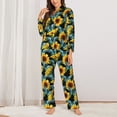 thumbnail image 2 of Sigee Blue Batterflies Sunflower for Women’s Pajama Sets Long-Sleeved Pjs Sets for Women 2 piece Sleepwear-XX-Large, 2 of 7