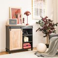 thumbnail image 2 of Costway Kitchen Buffet Storage Cabinet Sliding Barn Door Sideboard w/ Drawers Wine Rack, 2 of 10