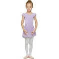 thumbnail image 4 of Girls' Flutter Sleeve Dress Leotard (4-6 / Small, Purple), 4 of 4