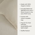 thumbnail image 6 of Off-white Gardenia Waffle 100% Cotton King Bedspread Set, Ultra-Soft Cotton Bedspread with 2 Pillow Shams, Waffle Pattern Lightweight Quilt Bedding Set, Oeko-TEX Certified, 6 of 6