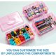thumbnail image 2 of Contenedor de almacenamiento apilable transparente Casewin de 3 niveles, caja organizadora con 30 compartimentos (ajustables), para organizar manualidades, cintas washi, cuentas, juguetes para niños,, 2 of 8