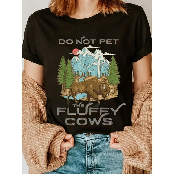 100% Cotton Funny Vintage Look Yellowstone National Park Bison Lover T-Shirt