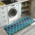 thumbnail image 3 of Blue Green Checkered Pattern Kitchen Rug Mat,Kitchen Runner Rugs Non Skid Washable,Decorative Kitchen Floor Mats for Kitchen,Sink,Laundry,17"x47.2", 3 of 7