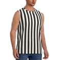 thumbnail image 2 of Kdxio Black And White Thick Stripes for Men's Muscle T-shirt,Sleeveless for Workout Running Athletic Gym Lounge Casual, 2 of 5