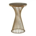 thumbnail image 3 of INK+IVY Mercer Accent Table - Wire Frame Pedestal Base, Round Top Modern Mid-Century Hour Glass Retro Design, 30" High, Bronze, 3 of 4