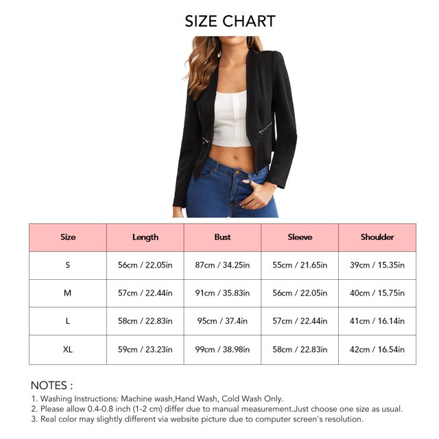 Chaquetas de trabajo informales para mujer cómodas y transpirables chaquetas de mujer color puro manga larga poliéster parte delantera abierta para citas para niñas para ANGGREK Otros