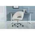 thumbnail image 4 of Velvet Home Office Desk Chair, Modern Height Adjustable Swivel Computer Chair with Silver Metal Base, Cute Vanity Chair Makeup Chair with Wheels for Home Office Bedroom Living Room, 4 of 7