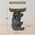 thumbnail image 2 of Candle Stick Holder for Rustic Log Cabin Décor with Whimscal Bear Holding Wood Block (Candle Stand Pillar Candle Holder), 2 of 9