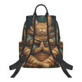 thumbnail image 2 of Naloa Surreal Meditating Cat Print Lightweight DayBackpack Suitable for school, work, shopping, travel, etc., 2 of 5