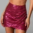 thumbnail image 2 of CONZONE Carnival Womens Sequins Skirt Glitter Sparkly High Waist Bodycon Mini Skirts for Funny Festival Stage Performance, 2 of 5