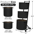 thumbnail image 2 of YOUPINS 3-Tier Laundry Hamper Sorter,Laundry Storage Organizer with Wheels Removable Rolling Laundry Baskets for Home,Bathroom,Dorm,Laundry Room,Black, 2 of 7