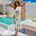 thumbnail image 5 of Yuyamidu Tropical Leaves Sarong Cover Up Chiffon Swimsuit Swimwear Coverup Soft Bikini Beach Swimsuit Coverup Lightweight Long Bikini Wraps, 5 of 7