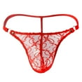 thumbnail image 3 of Outfmvch Mens Thong Mens Boxer Briefs Mens Underwear Men's Panties Underwear Lace Mesh G-string Thongs Panties Briefs Panties(clearance) Red Xl, 3 of 3