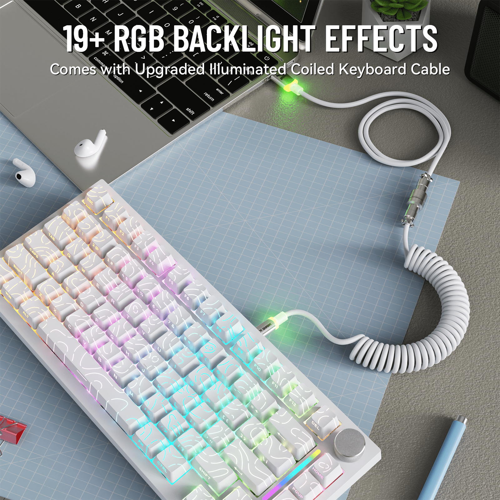 ATTACK SHARK X820ULTRA Mechanical Keyboard with C01ULTRA Coiled Cable