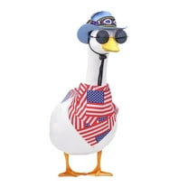 Bfogop 4th of July Goose Outfit, Porch Goose Outfit Fits Large 23" H Statue, Independence Day Porch Goose Clothes Patriotic Goose Costume for Fourth of July Garden Yard Statue Decoration