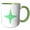 Green/White, variant on 3drose, Polygonal Isolated Colorful Abstract Mosaic Star Polygon, 11oz Two-tone Green Mug