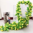 thumbnail image 4 of (Clearance) BNNG 72ft Artificial Rose Vine Fake Flower Garland Floral Garland Faux Silk Hanging Vine Rose Vines for Wedding Arch Party Wall Garden Ceremony Background Outdoor Decor (Yellow), 4 of 4