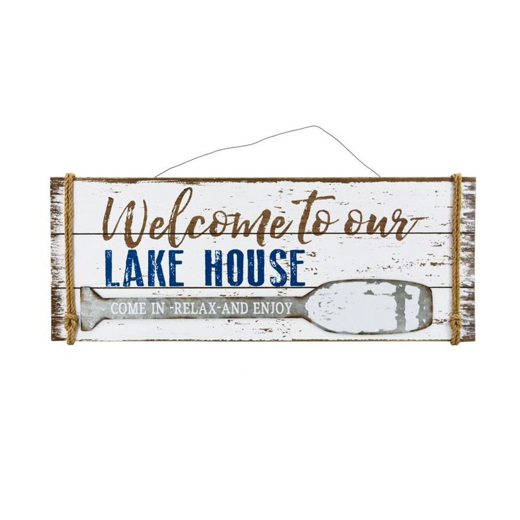 Welcome To Our Lake House Rustic Wooden Sign - Walmart.com