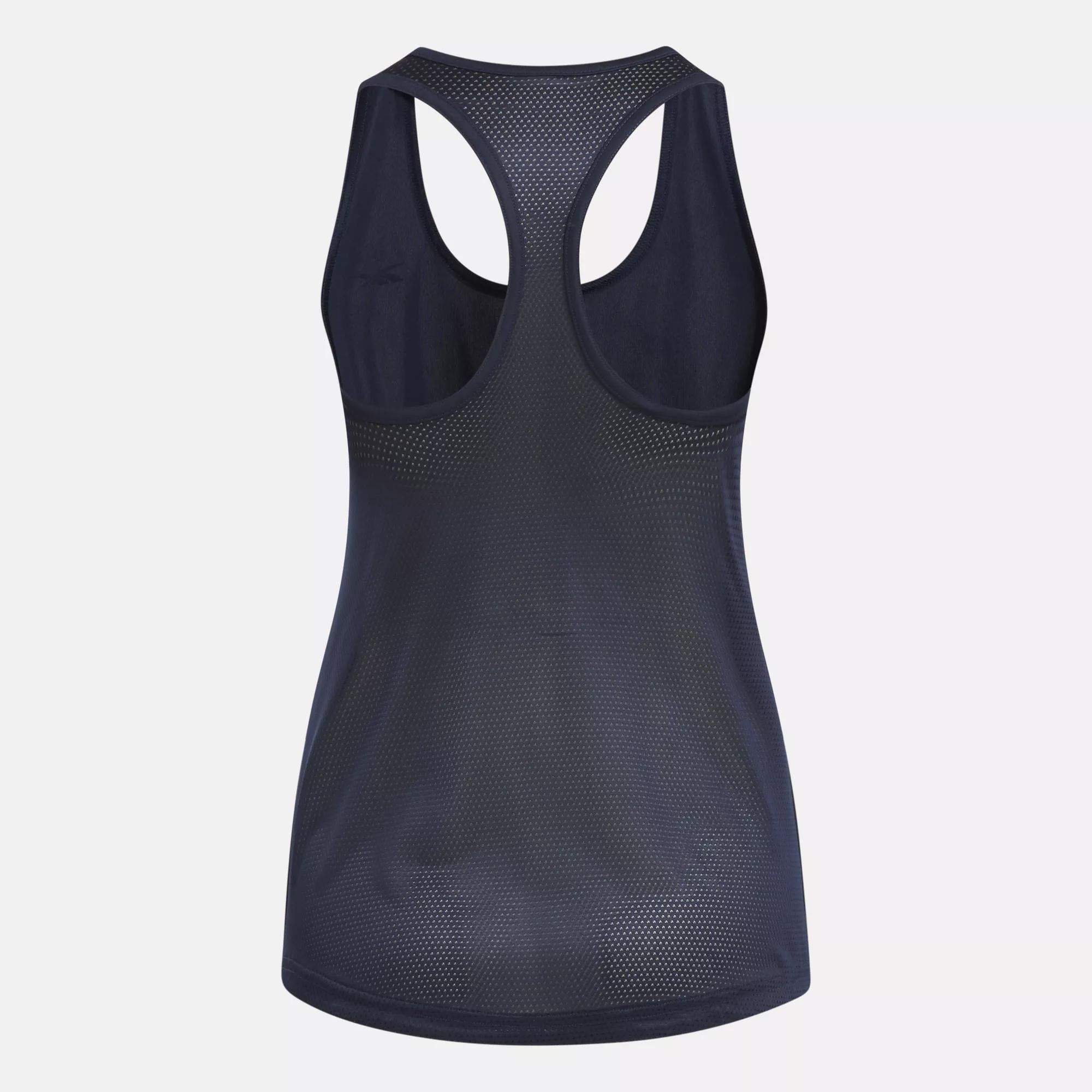 Reebok Workout Ready Mesh Back Tank Top Womens Athletic Tank Tops X Small  Vector Blue