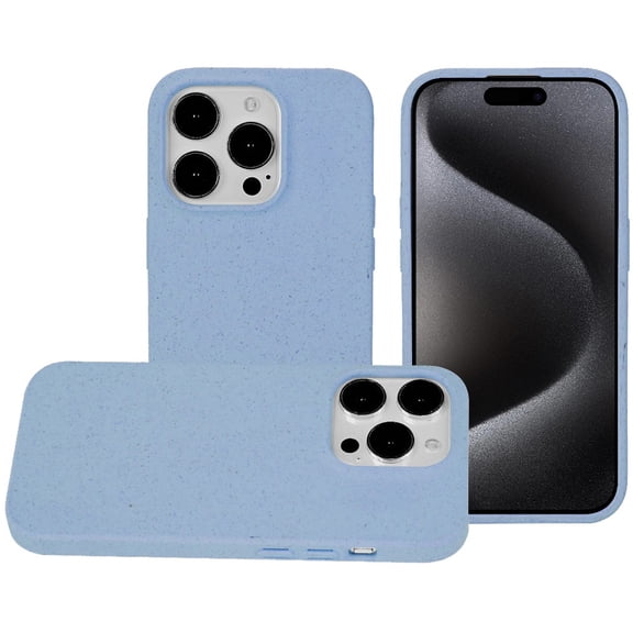 Designed for Apple iPhone 14 Pro Max Eco Friendly Bio-Degradable [Wheat Fiber Material] Plant Fibre and Soft TPU, Drop Protection Hybrid Phone Case Cover [Blue]