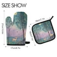thumbnail image 2 of Yayeee Oven Mitts and Pot Holder Set of 2 Heat Resistant Kitchen Gloves Baking Hot Pad, Purple Forest Scene, 2 of 5