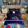 thumbnail image 2 of Erosebridal American Football Bedding King Comforter Set, Soccer Sports Down Comforter, Black Navy, Baltimore, Reversible 3pcs, Ultra Soft, 2 of 7