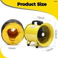 thumbnail image 2 of M optimized 8" Portable Utility Blower Fan - 195W, 1070 CFM, Heavy Duty Exhaust Fan with 16.4 FT Duct Hose, Yellow, 2 of 7