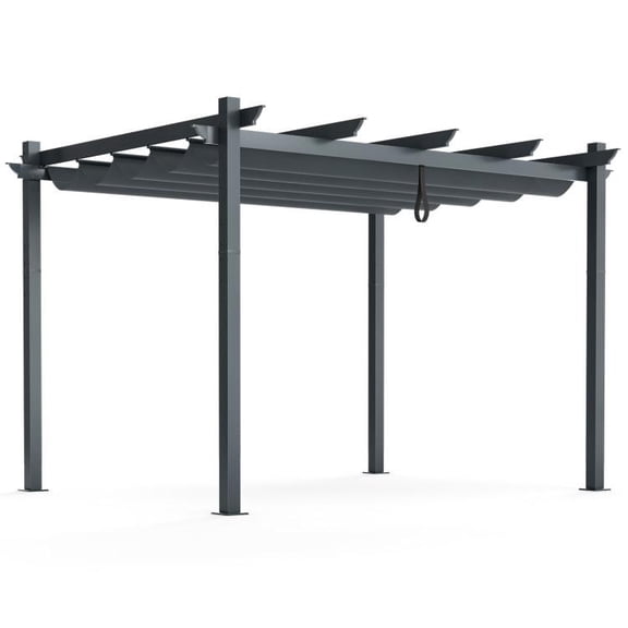 10x12 Feet Outdoor Aluminum Retractable Pergola Canopy Shelter Grape Trellis