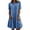 Blue, variant on Women's Blue Denim Jean Dress Short Sleeve Button Down Shirt Style Midi Summer Casual
